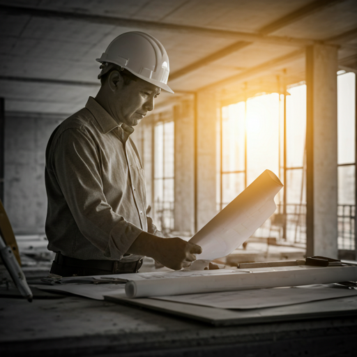 Architekt na placu budowy